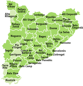 Mapa comarcal de Catalunya